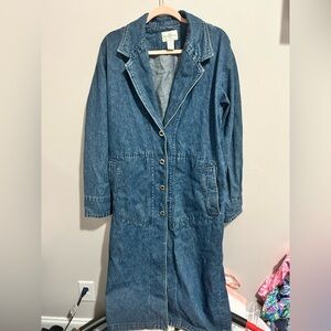 Nordstrom Vintage Long Blue Denim Jean Jacket